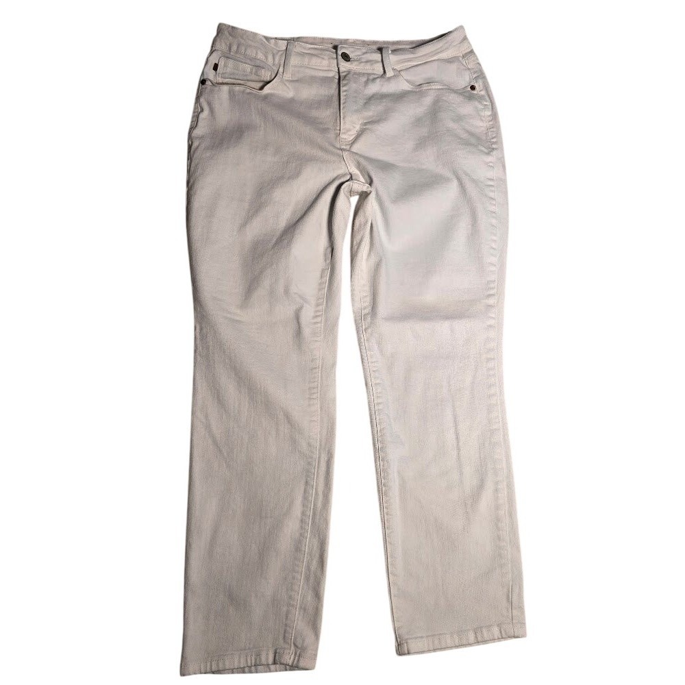 Judy Blue Womens White Straight Leg Denim Jeans Size 12/31 Mid Rise Stretch 976